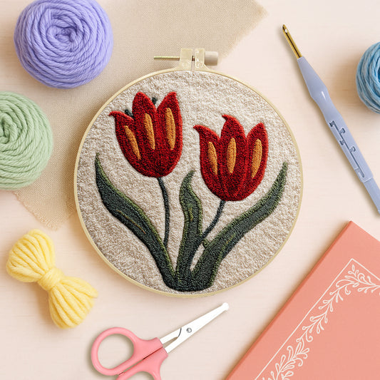Twin Tulips-Punch Needle Kit