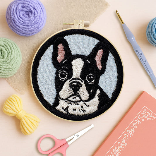 Moonlit Frenchie -Punch Needle Kit
