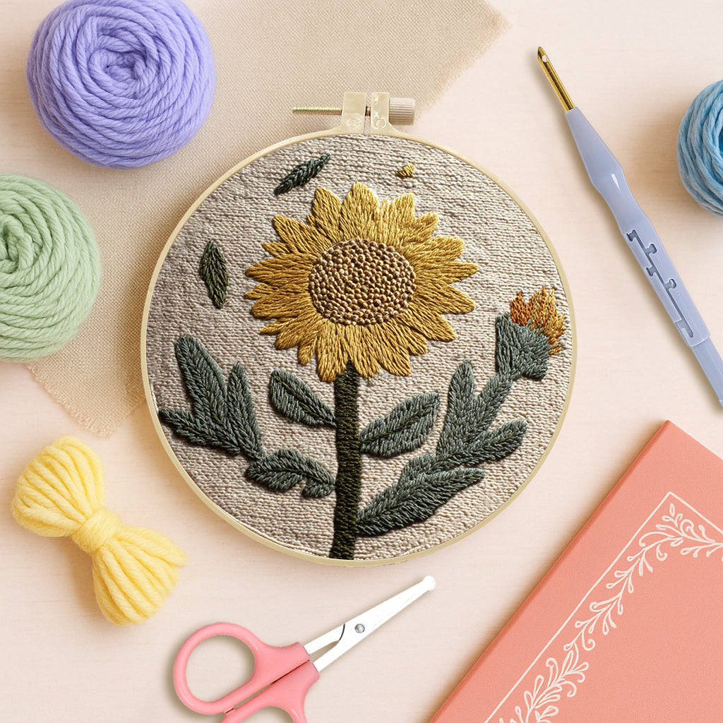 Golden Sunflower-Punch Needle Kit