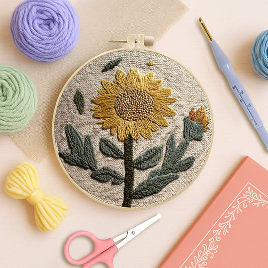 Golden Sunflower-Punch Needle Kit