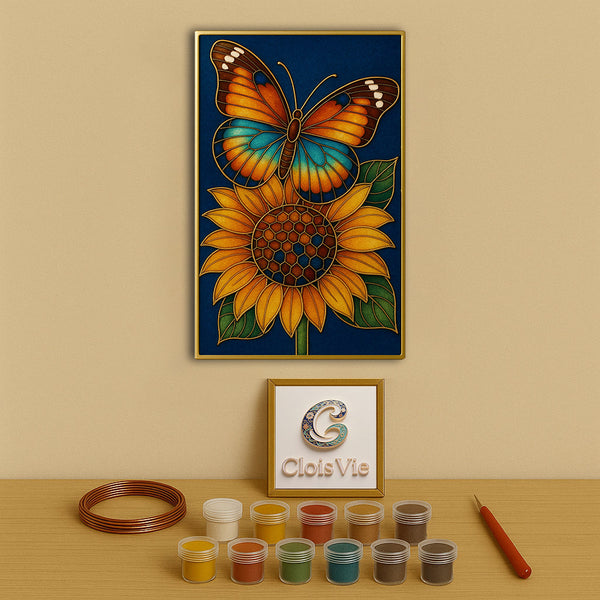 Schmetterlings-Sonnenblume – Cloisonné Kit