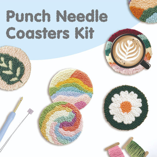 Playful Charms-Punch Needle Coaster