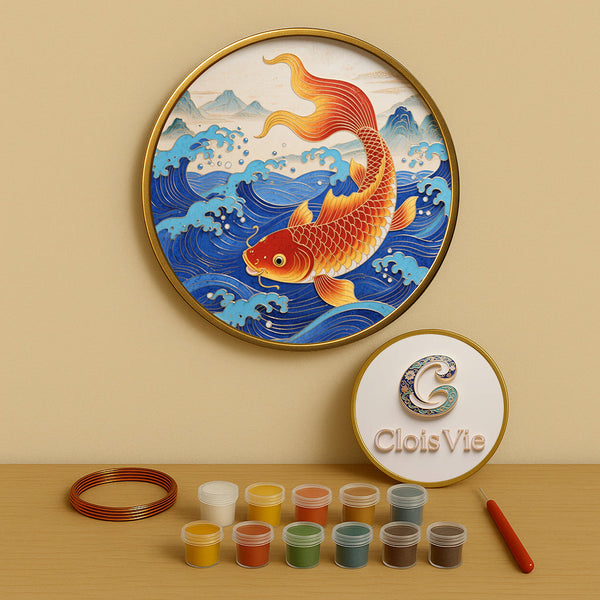 Fisch springt über das Drachentor – Cloisonné Kit