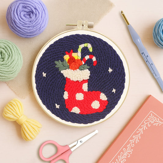 Merry Stocking Magic-Punch Needle Kit