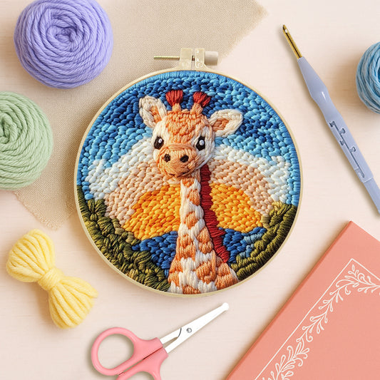 Sunrise Giraffe-Punch Needle Kit