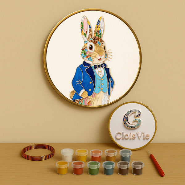 Hase im blauen Smoking - Cloisonné Kit