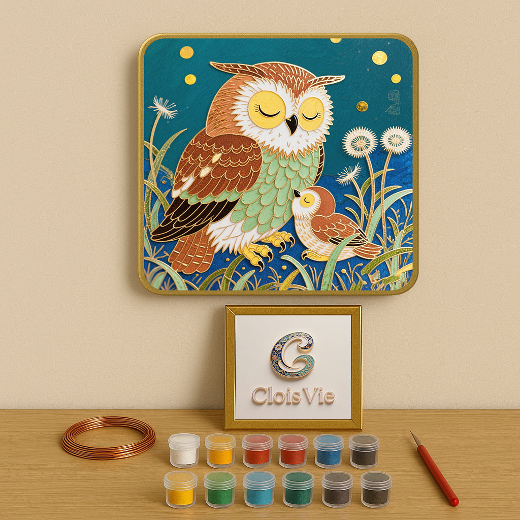 Schlafende Eule – Cloisonné Kit