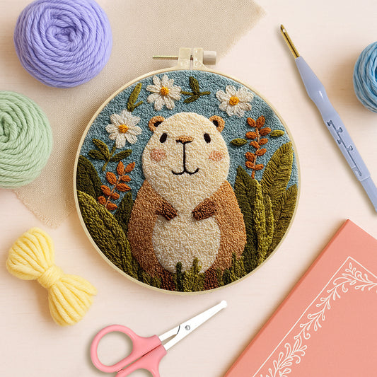 Meadow Groundhog -Punch Needle Kit