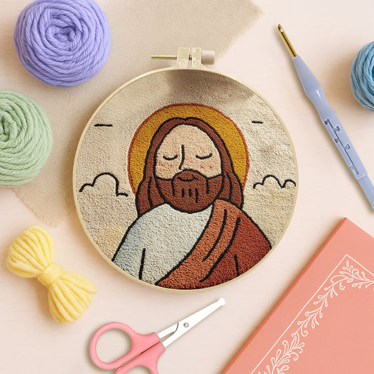 Serene Halo Jesus-Punch Needle Kit