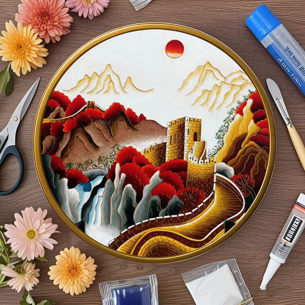 Chinesische Mauer in der Dämmerung - Cloisonné Kit