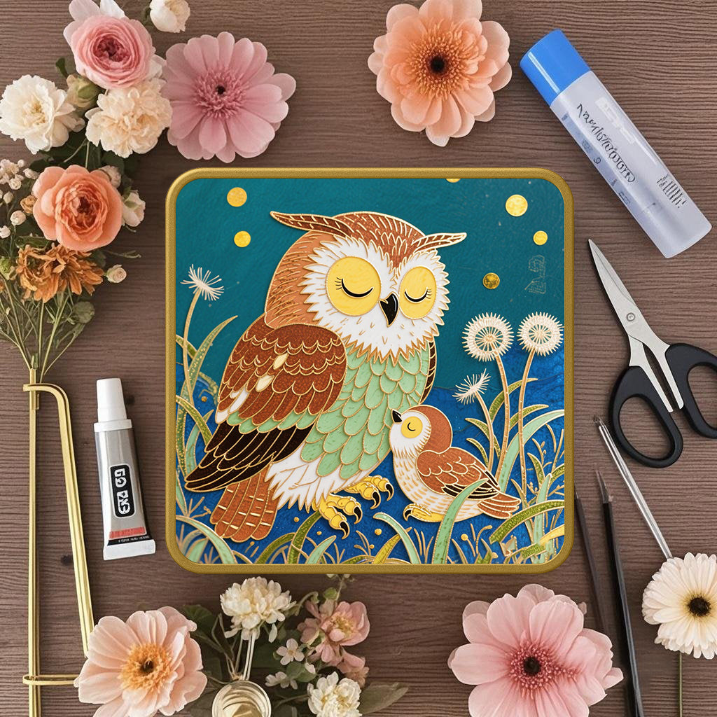Schlafende Eule – Cloisonné Kit