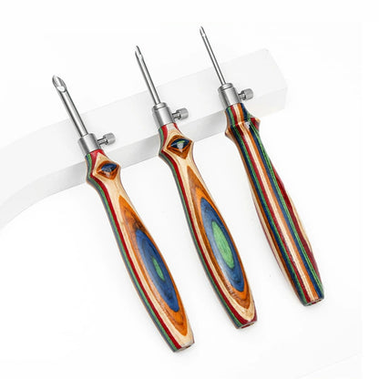3 Needles Set with Colorful Wooden Handle