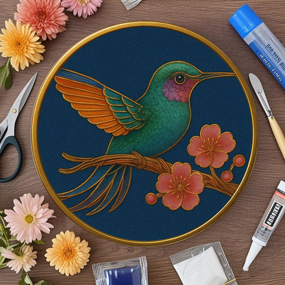 Vogel auf einem Ast – Cloisonné Kit