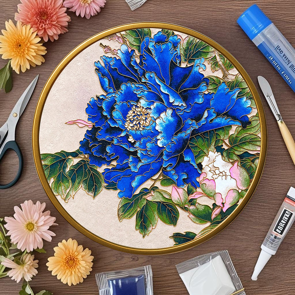 Blaue Pfingstrose – Cloisonné Kit