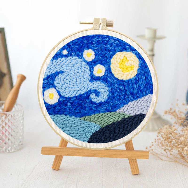 Starry Night Whirl-Punch Needle Kit