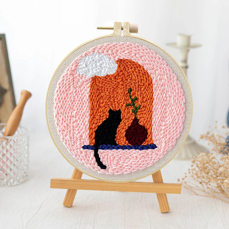 Window Cat-Punch Needle Kit