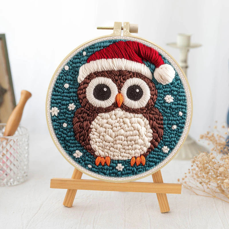 Festive Owl-Punch Needle Kit