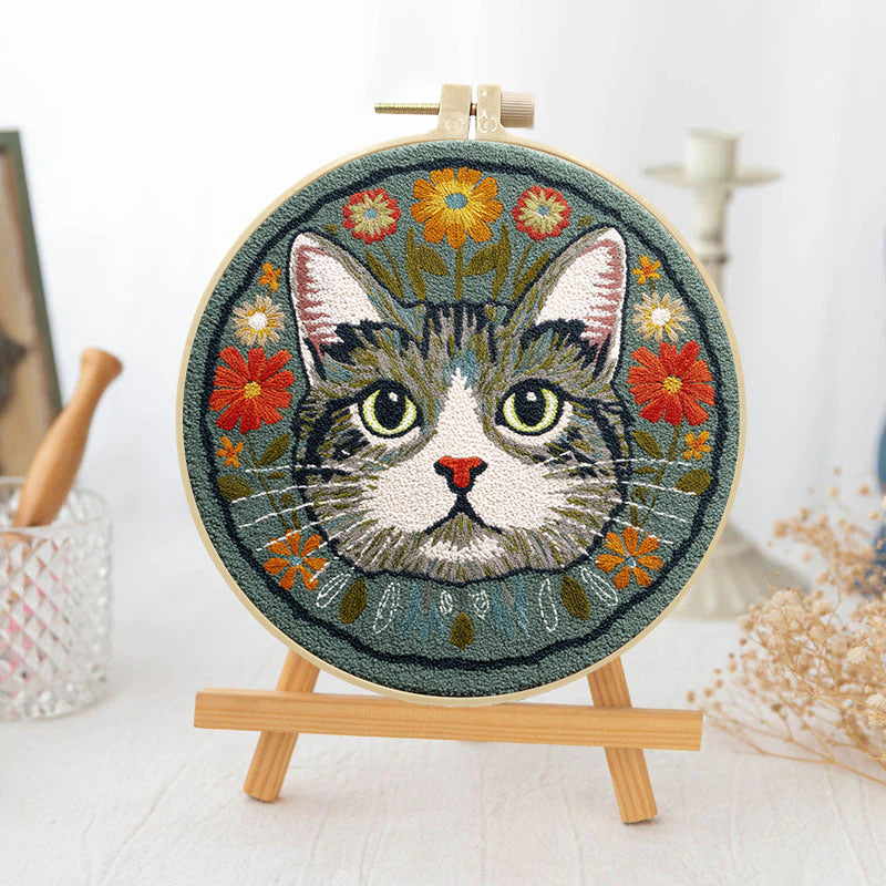 Garden Muse Cat-Punch Needle Kit