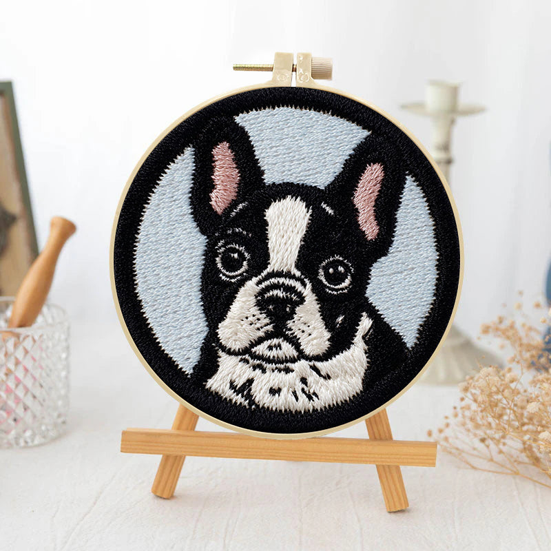 Moonlit Frenchie -Punch Needle Kit