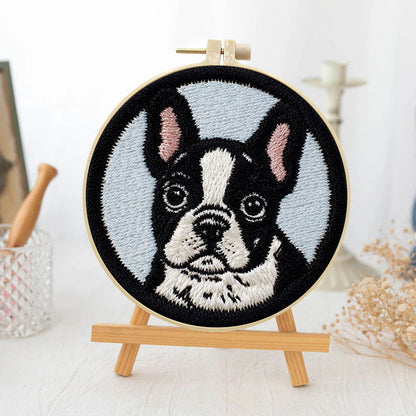 Moonlit Frenchie -Punch Needle Kit