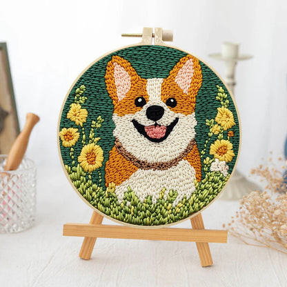 Joyful Corgi-Punch Needle Kit