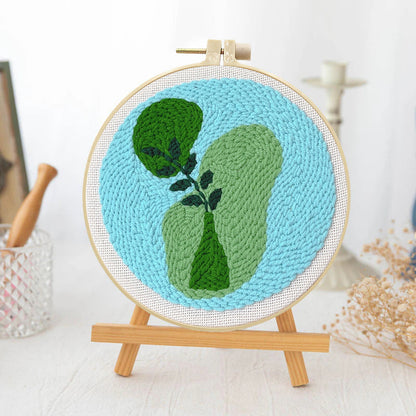 Flowing Green Vase-Punch Needle Kit
