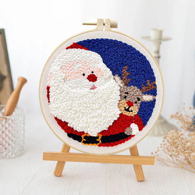 Santa & Reindeer-Punch Needle Kit