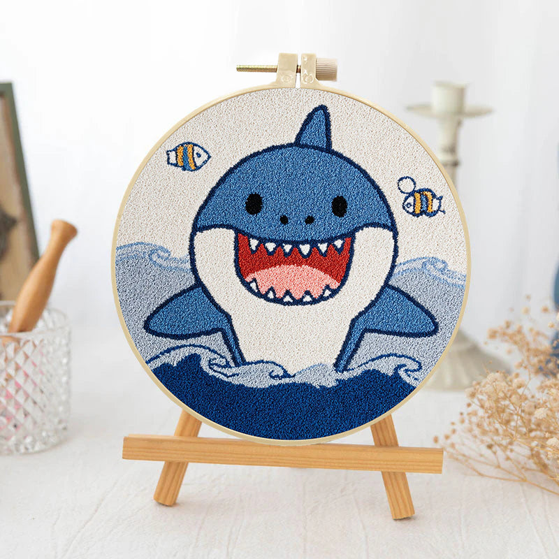 Happy Shark-Punch Needle Kit