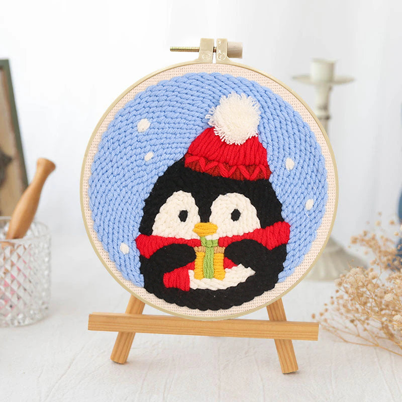 Cozy Penguin Noel-Punch Needle Kit