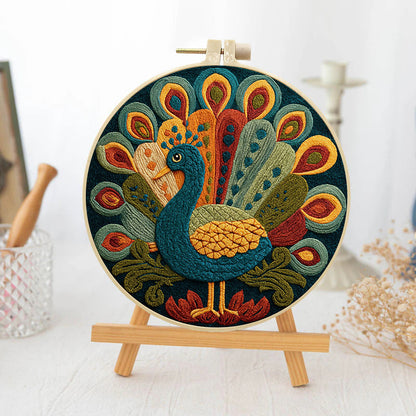 Majestic Peacock -Punch Needle Kit