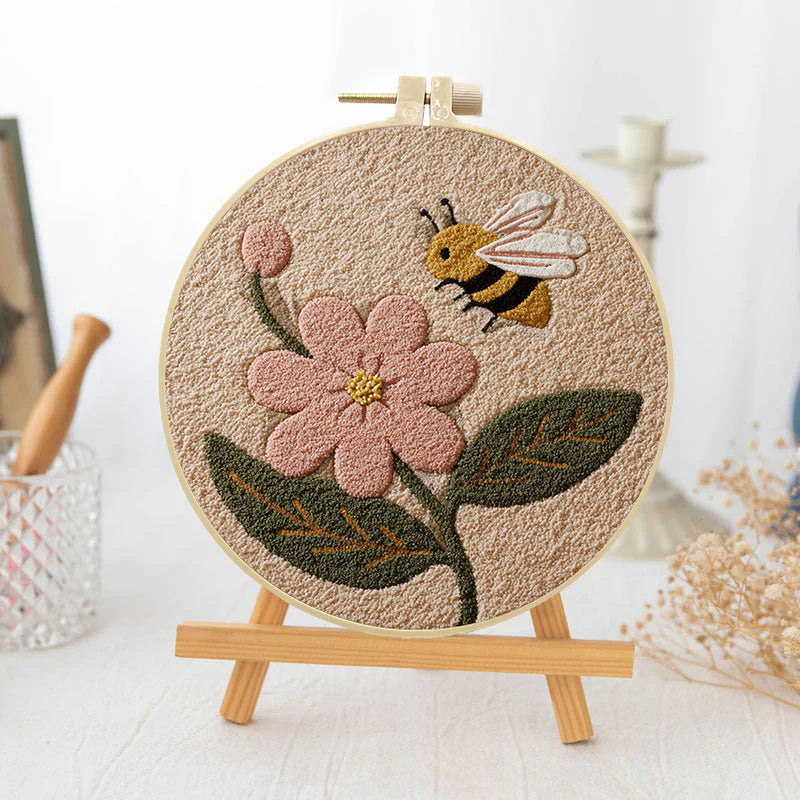 Bee & Blossom-Punch Needle Kit