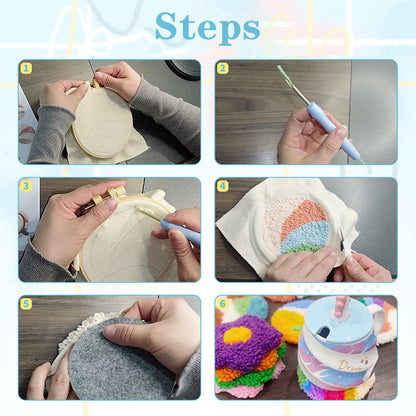 Cloud Drift-Punch Needle Coaster
