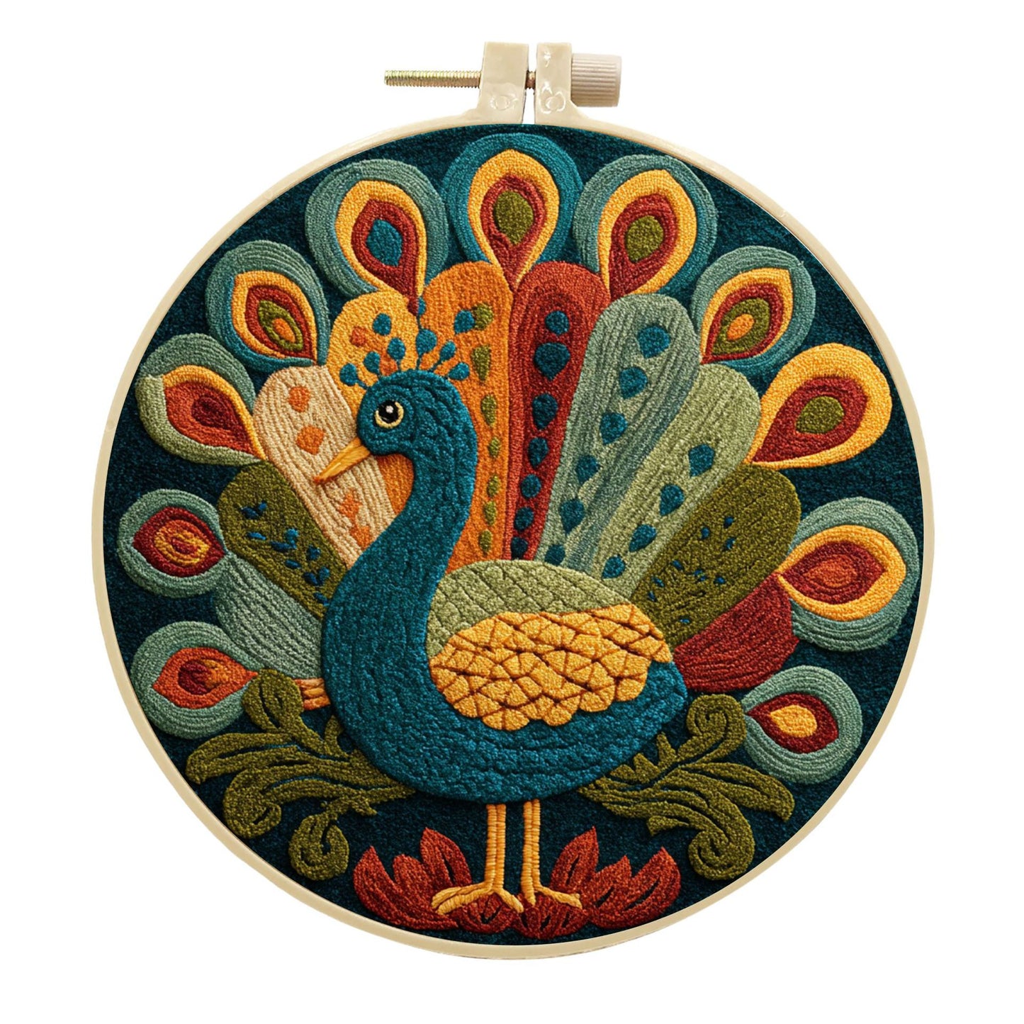 Majestic Peacock -Punch Needle Kit