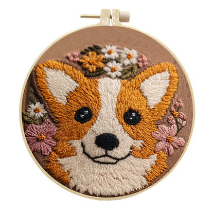 Blooming Corgi-Punch Needle Kit