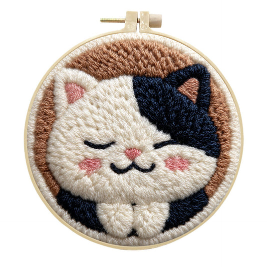 Napping Calico -Punch Needle Kit