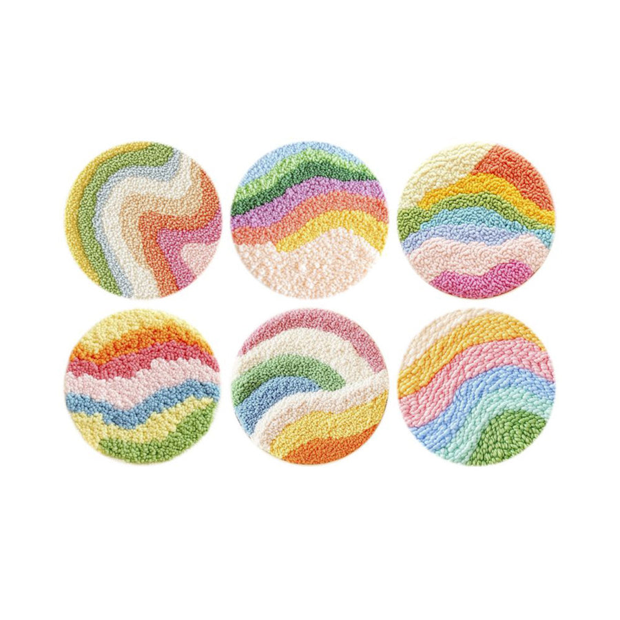 Pastel Ripple-Punch Needle Coaster