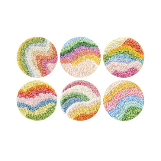Pastel Ripple-Punch Needle Coaster