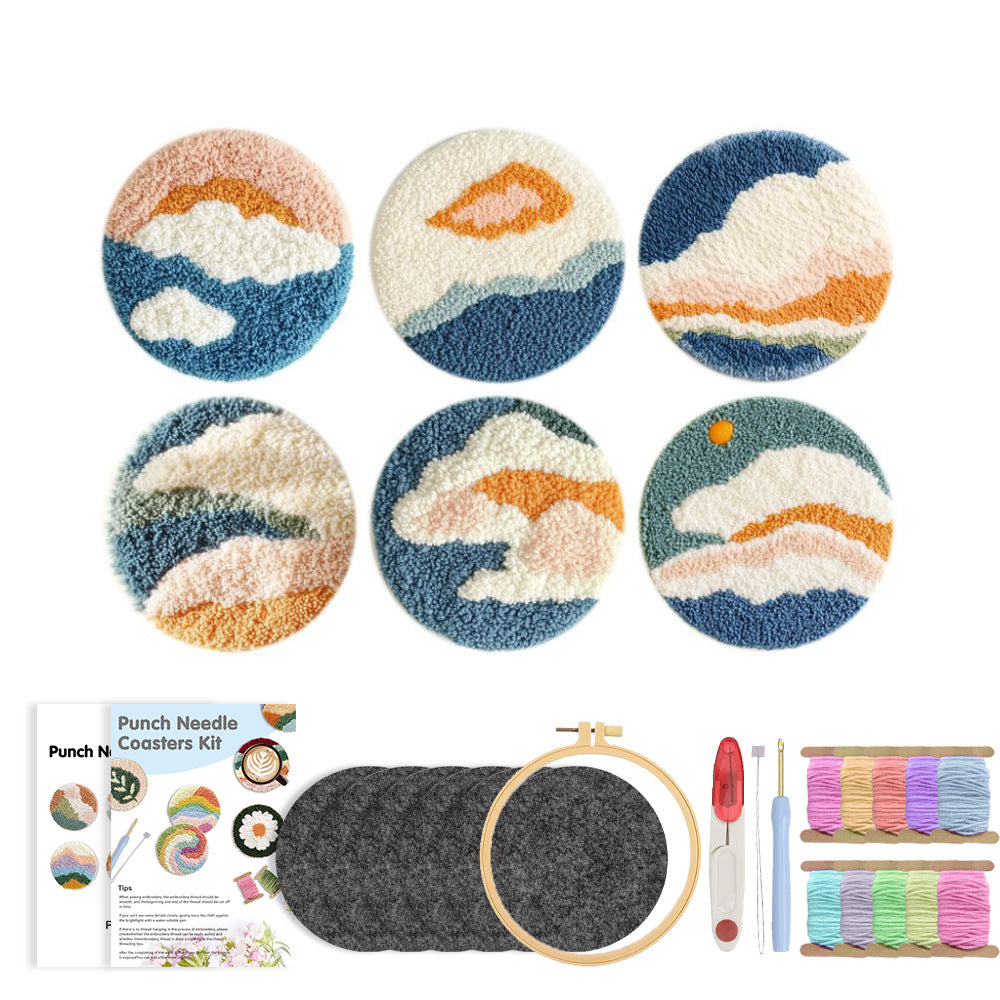 Cloud Drift-Punch Needle Coaster