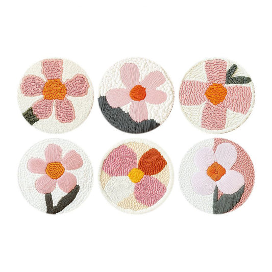 Blush Bloom-Punch Needle Coaster