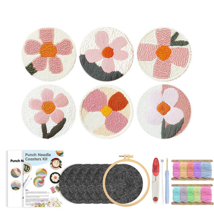 Blush Bloom-Punch Needle Coaster