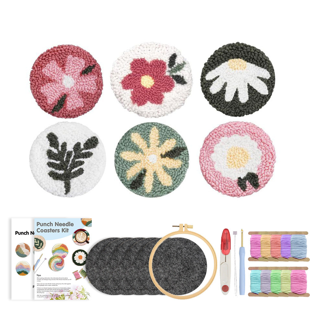 Garden Patch-Punch Needle Coaster