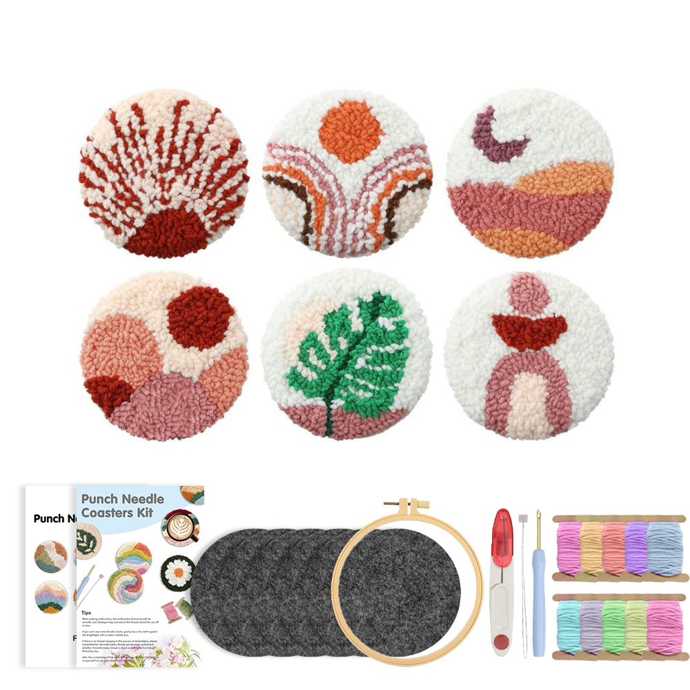 Soft Boho-Punch Needle Coaster