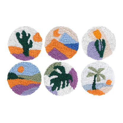Desert Postcard-Punch Needle Coaster