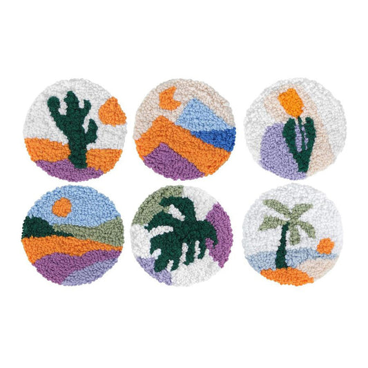 Desert Postcard-Punch Needle Coaster