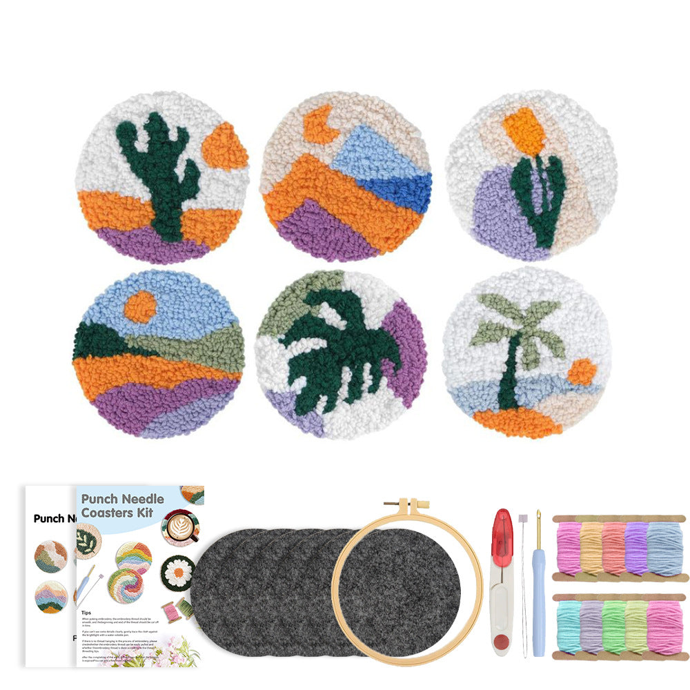 Desert Postcard-Punch Needle Coaster