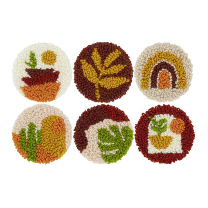 Boho Terra Garden-Punch Needle Coaster