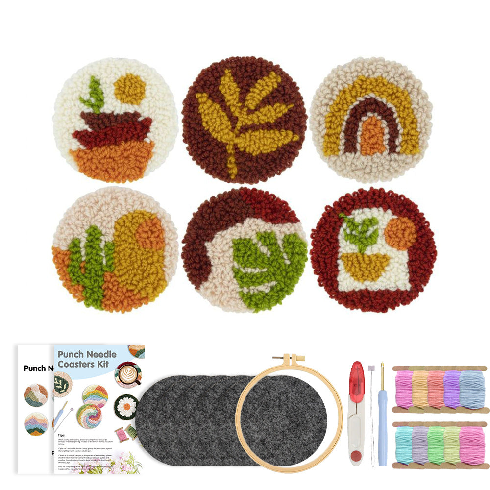 Boho Terra Garden-Punch Needle Coaster