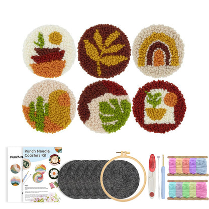 Boho Terra Garden-Punch Needle Coaster