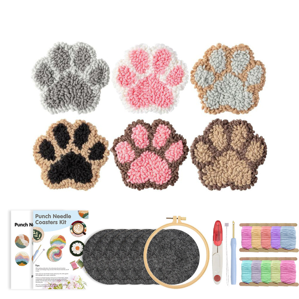 Paw Hug Coasters-Punch Needle Coaster