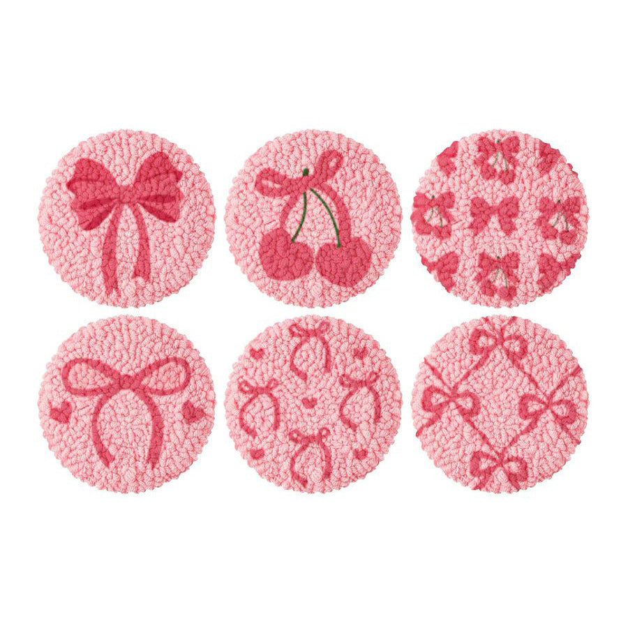 Sweet Ribbons-Punch Needle Coaster
